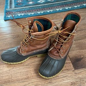 L.L. Bean Women's 8" Bean Boots, Tumbled-Leather Chamois-Lined